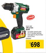 Ryobi 18V Li-Ion Drill HLD-180