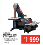 Ryobi 200W Mini Belt & Disc Sander EMBS-200