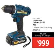 Ryobi 18V Li-Ion Driver Drill Kit XD-180K 