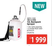 Ryobi 18V Li-Ion 12L Backpack Sprayer XBPS-1200