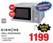 Diamond 34Ltr Grill Microwave
