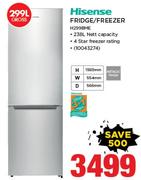 Hisense 299Ltr Fridge/Freezer In Metallic Finish H299BME