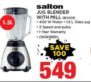 Salton 1.5Ltr Jug Blender With Mill