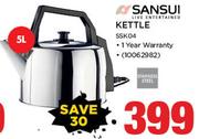 Sansui 5Ltr Kettle In Stainless Steel