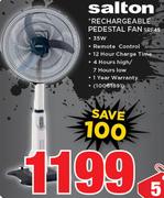 Salton Rechargeable Pedestal Fan 35W