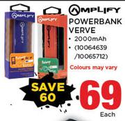 Amplify 2000mAh Powerbank Verve-Each