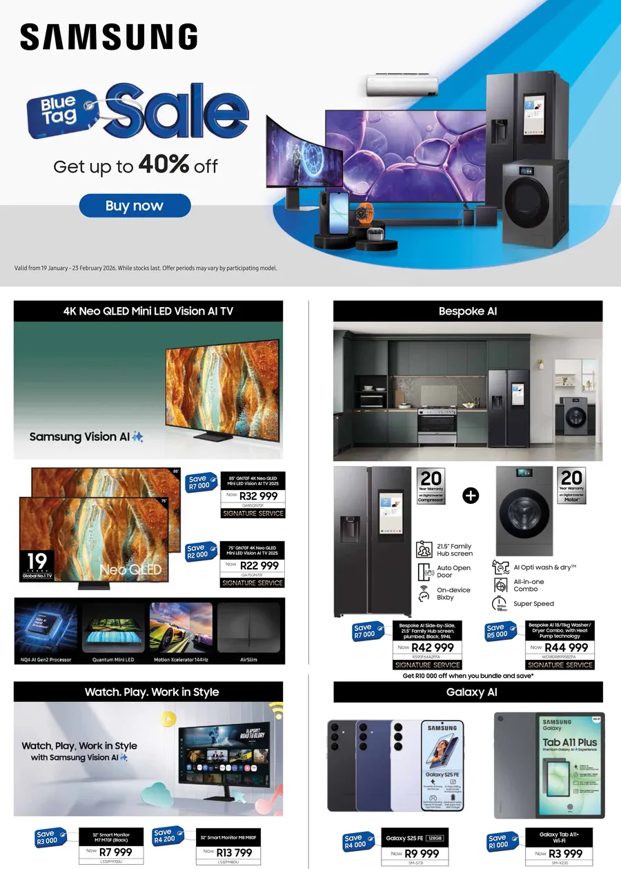Samsung : Blue Tag Sale (19 January - 23 February 2026)