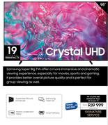 Samsung 98" Crystal UHD DU9000 4K Tizen OS Smart TV UA98DU9000