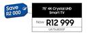 Samsung 75" 4K Crystal UHD Smart TV UA75U8000F