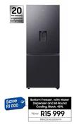 Samsung 459L Bottom Freezer With Water Disp & All Around Cooling Black RB50DG632EB1/FA