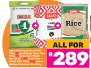 Sasko Cake Wheat Flour 10Kg Plus Econo Medium Parboiled Rice 10Kg-For All