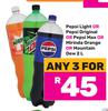 Pepsi Light Or Pepsi Original Or Pepsi Max Or Mirinda Orange Or Mountain Dew 2L-For Any 3