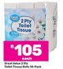 Great Value 2 Ply Toilet Tissue Rolls 18 Pack