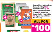 Econo Rice Medium Grain Parboiled 2Kg+Beans 2Kg Or Iwisa Maize Meal 2.5Kg-For All
