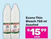 Econo Thin Bleach Assorted-750ml Each