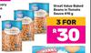 Great Value Baked Beans In Tomato Sauce-For 2 x 410g