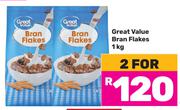 Great Value Bran Flakes-For 2 x 1Kg