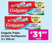 Colgate Triple Action Toothpaste-2 x 100ml