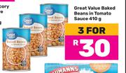 Great Value Baked Beans In Tomato Sauce-For 2 x 410g