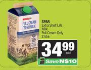 Spar Extra Shelf Life Milk Full Cream Only-2L