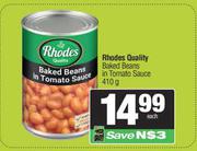 Rhodes Quality Baked Beans In Tomato Sauce-410g