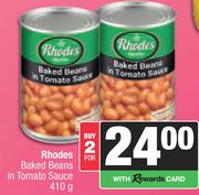 Rhodes Baked Beans In Tomato Sauce-For 2 x 410g