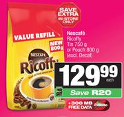 Nescafe Ricoffy Tin 750g Or Pouch 800g