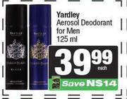 Yardley Aerosol Deodorant For Men-125ml Each
