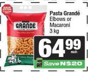 Pasta Grande Elbows Or Macaroni-3Kg Each