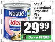 Nestle Unsweetened Evaportaed Milk-380g Each