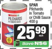 Spar Pilchards In Tomato Or Chilli Sauce-400g Each