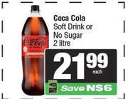 Coca Cola Soft Drink Or No Sugar-2L Each