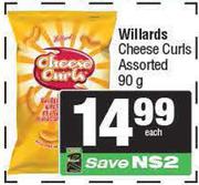 Willards Cheese Curls Assorted-90g Each
