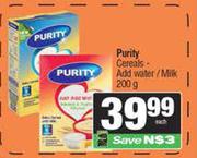 Purity Cereals Add Water/Milk-200g