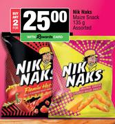 Nik Naks Maize Snack Assorted -For Any 2 x 135g
