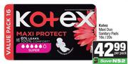 Kotex Maxi Duo Sanitary Pads-16s/20s Per Pack