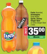 Fanta, Schweppes Soda Water, Sprite, Stoney Ginger Beer Or Extra Ginger Beer-For Any 2 x 2Ltr