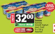 Danone Nutriday Smooth Yoghurt (Excl. Fruit) 6 x 100g Assorted-For Any 2