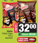 Simba Potato Chips Assorted-For Any 2 x 120g