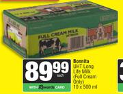 Bonnita UHT Long Life Milk Full Cream Only-10 x 500ml