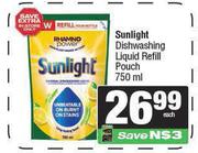 Sunlight Dishwashing Liquid Refill Pouch-750ml Each
