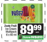 Zooty Fruit Ice Cream Multipack-6 x 60ml