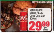 Vetkoek & Mince Plus Coca Cola Can 300ml-Per Combo