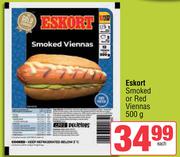 Eskort Smoked Or Red Viennas-500g Each