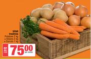 Spar Freshline Potatoes 2kg + Onions 2kg + Carrots 1kg-For All