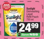 Sunlight Dishwashing Liquid Refill Pouch-750ml