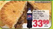 NPC Beefy Pie (Excl Burger Pies + Pepsi 500ml)-Per Combo