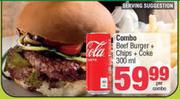 Combo Beef Burger + Chips + Coke 300ml-Per Combo