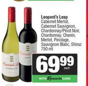 Leopard's Leap Cabernet Merlot,Cab Sauv Chardonnay,Pinot Noir,Chenin,Merlot Pino Or Shiraz-750ml