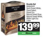 Drostdy Hof Adelpracht Semi Sweet White,Claret Select Grand Cru,NL Sweet Rose,White Light Dry-3L